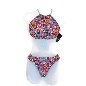 Boho Paisley Halter top w/ Tassels Two Piece Set Swimsuit